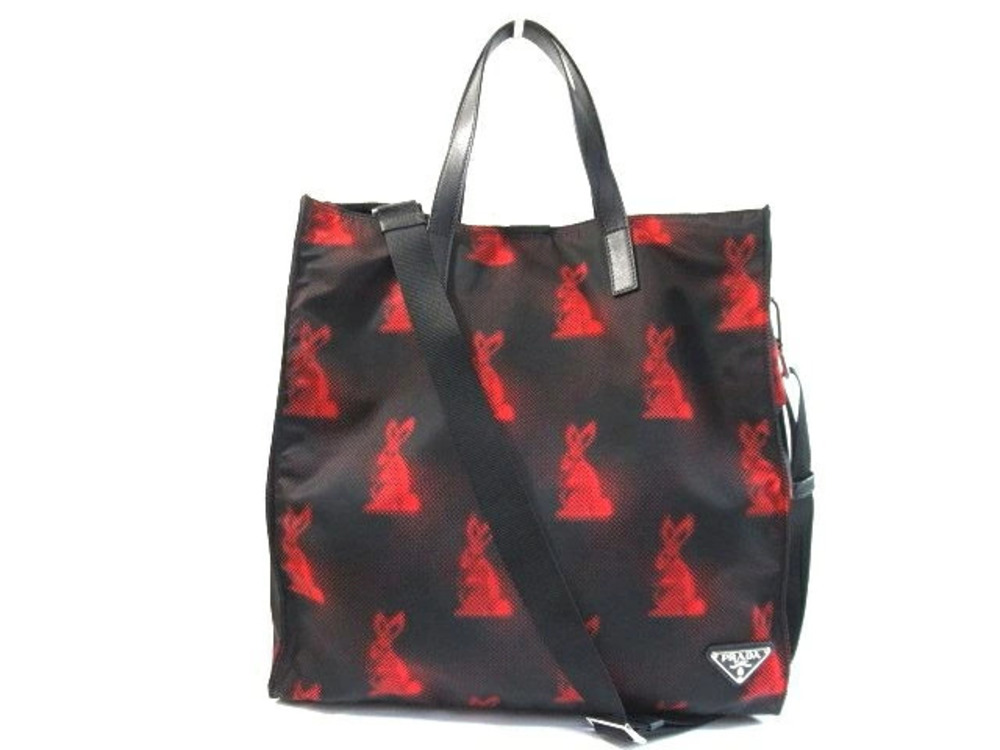 Prada Tote Bag Black Red